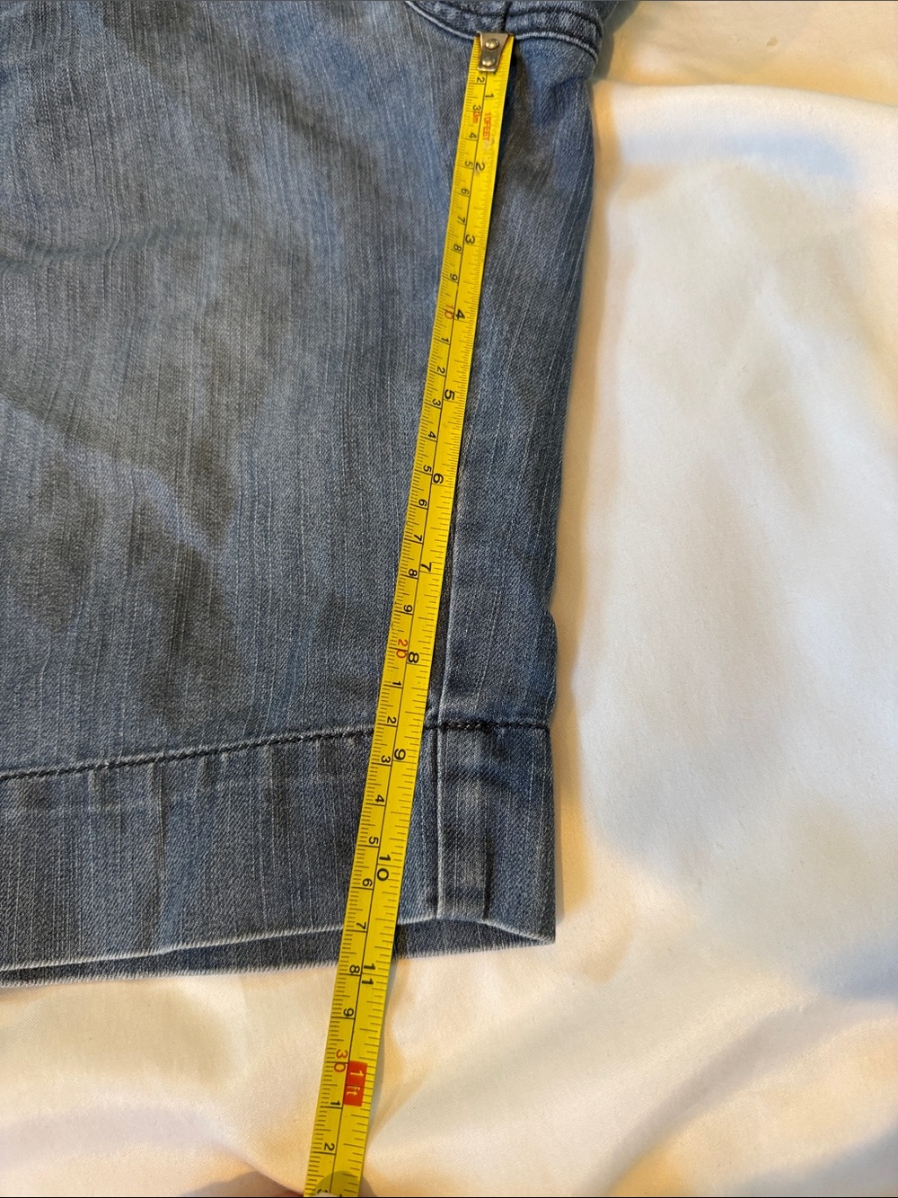 one 5 one Women's Denim Bermuda Shorts in Light Blue with Decorative Trim - Picture 12 of 12